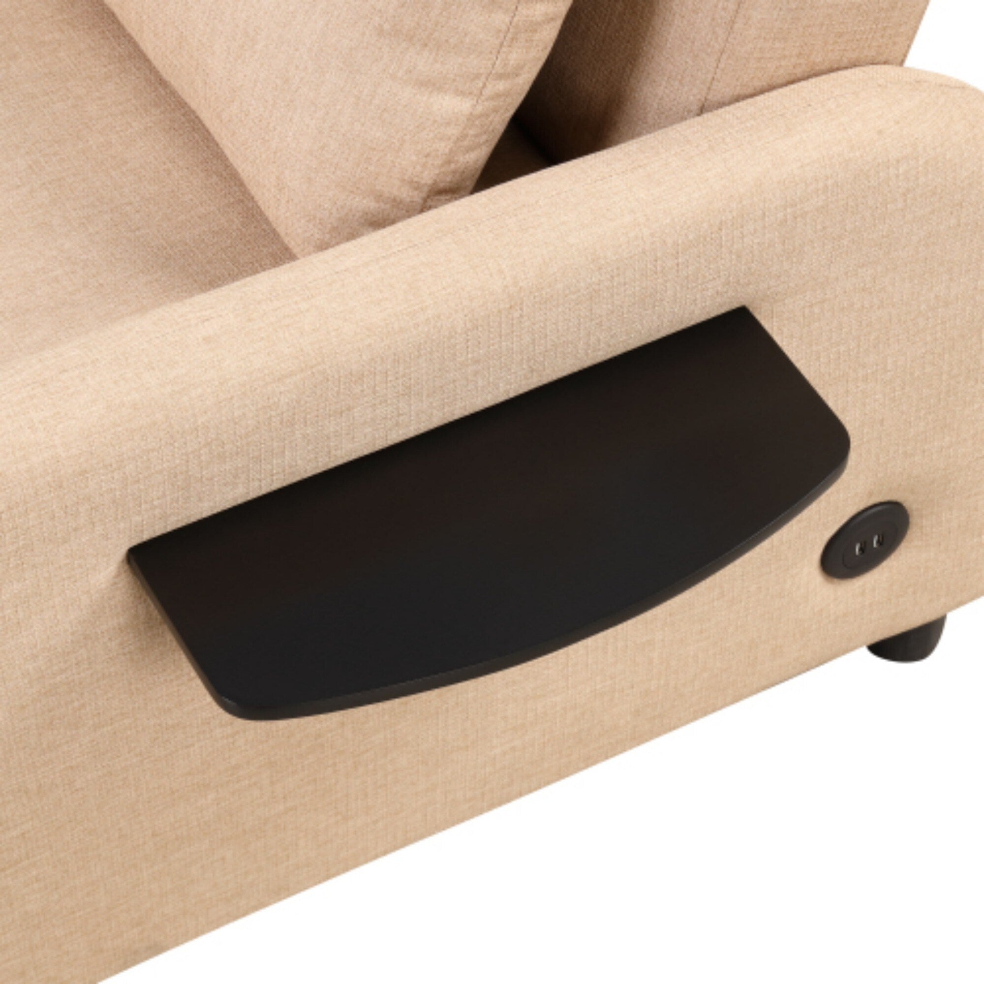 Canapé-lit gigogne 3 en 1 avec table à oreilles pliable et ports USB par Harper&Bright Designs