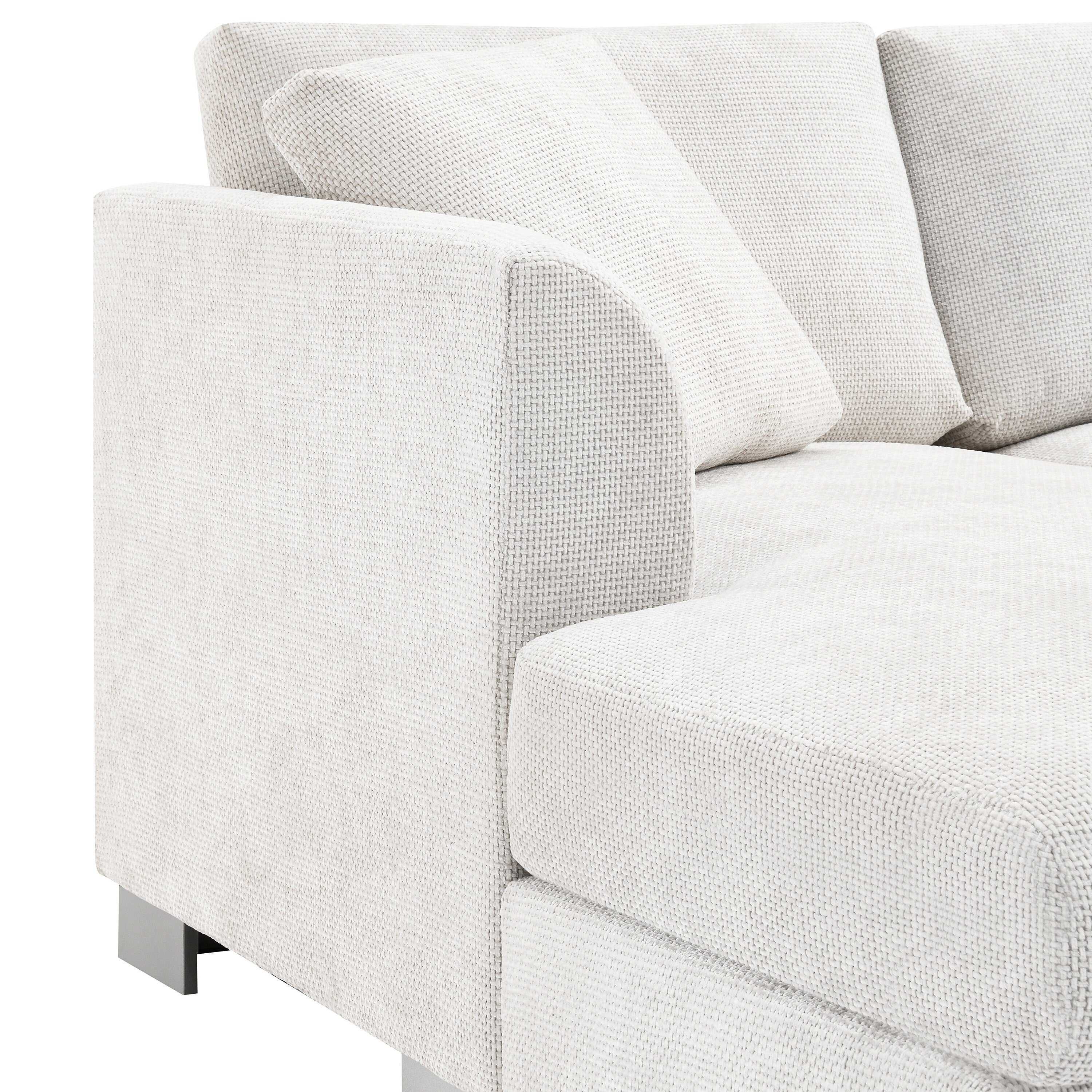 Canapé sectionnel Cloud, ensemble de canapés de luxe en forme de L avec 2 oreillers gratuits, mobilier d'intérieur 4 places en chenille avec méridienne surdimensionnée