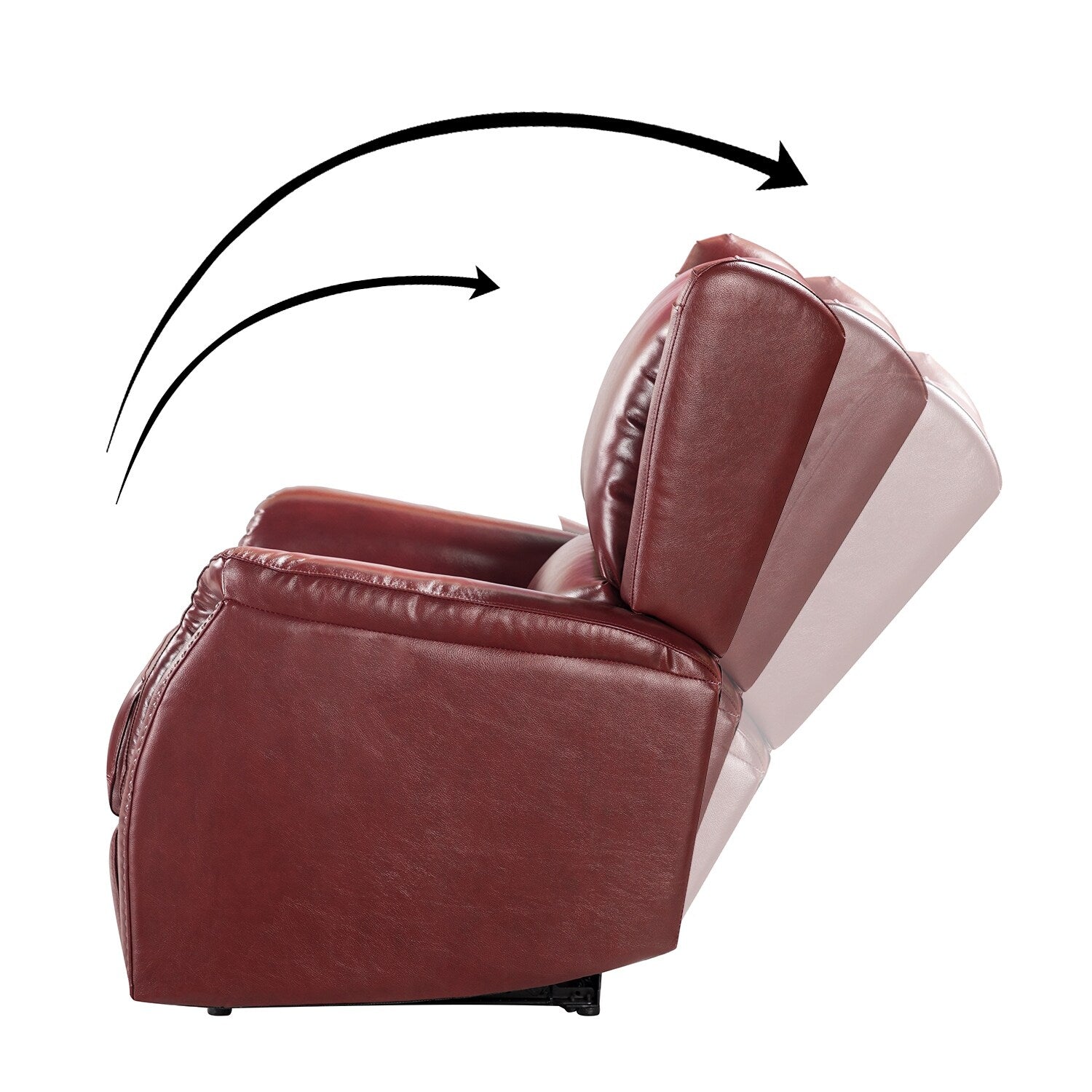 Fauteuil inclinable électrique en cuir véritable Eduardo avec port USB, lot de 2