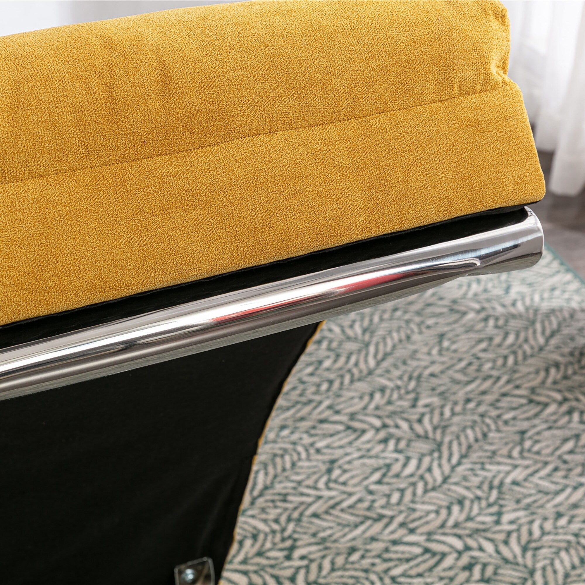 Chaise longue de massage ergonomique en lin, inclinable, capitonnée et rembourrée, avec télécommande et 5 modes de vibration