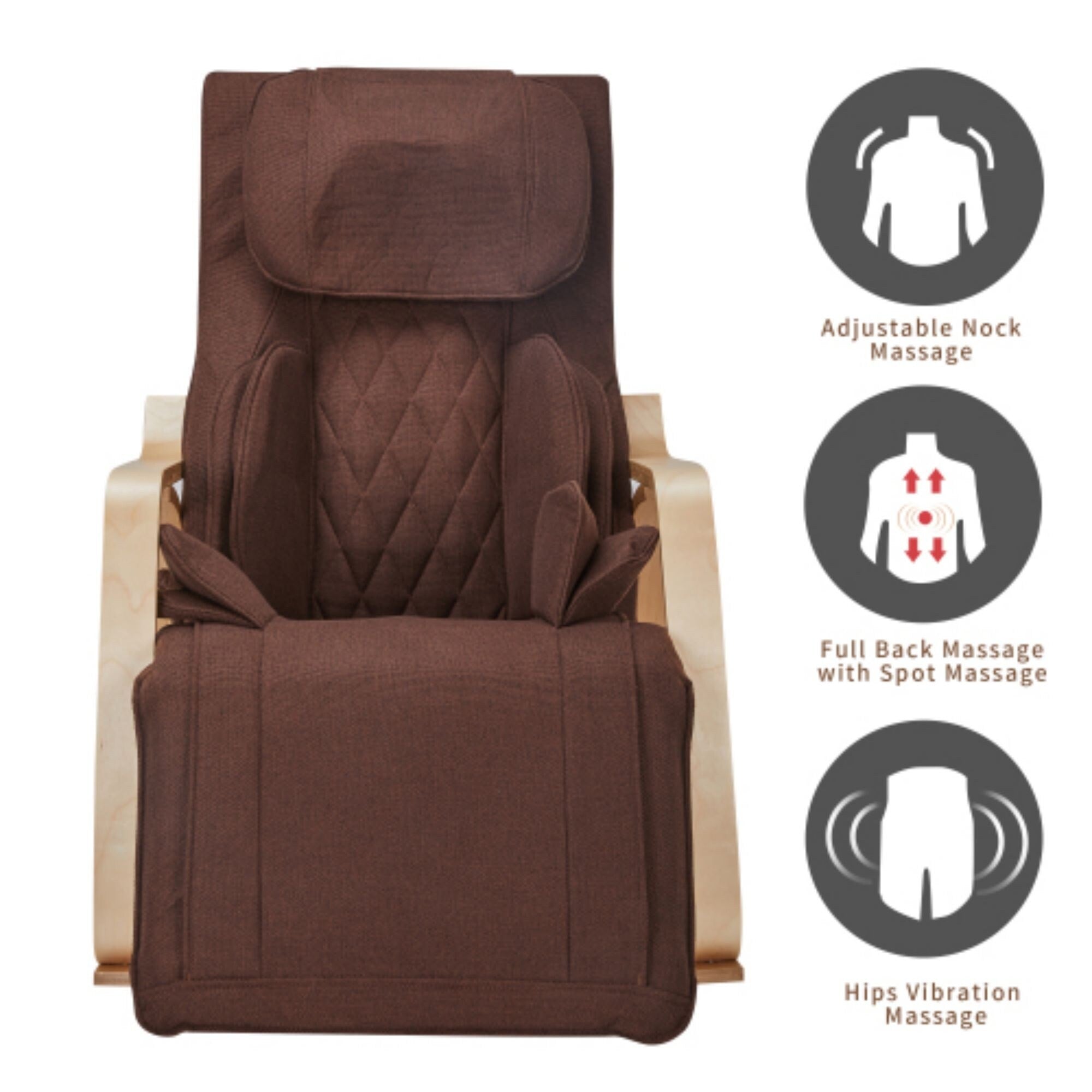 Fauteuil inclinable à air comprimé avec fonction massage complète, fauteuil de relaxation réglable à bascule avec coussin en coton