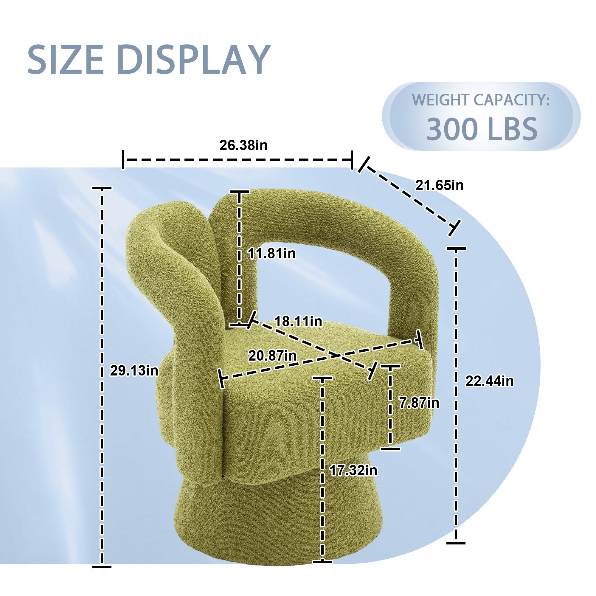 Fauteuils d'appoint pivotants à 360 degrés rembourrés Boucle de HOMEFUN