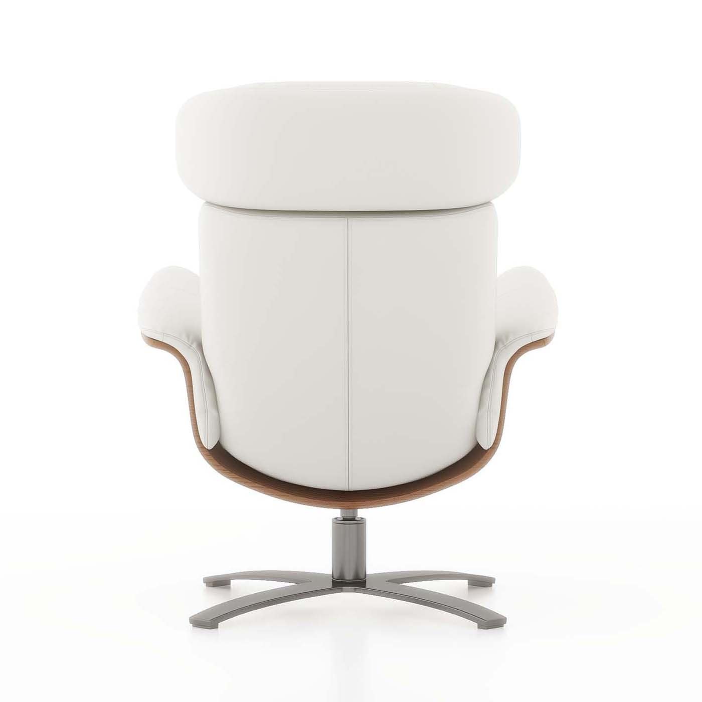 Fauteuil inclinable Jovan 31,5 en bois courbé et cuir véritable