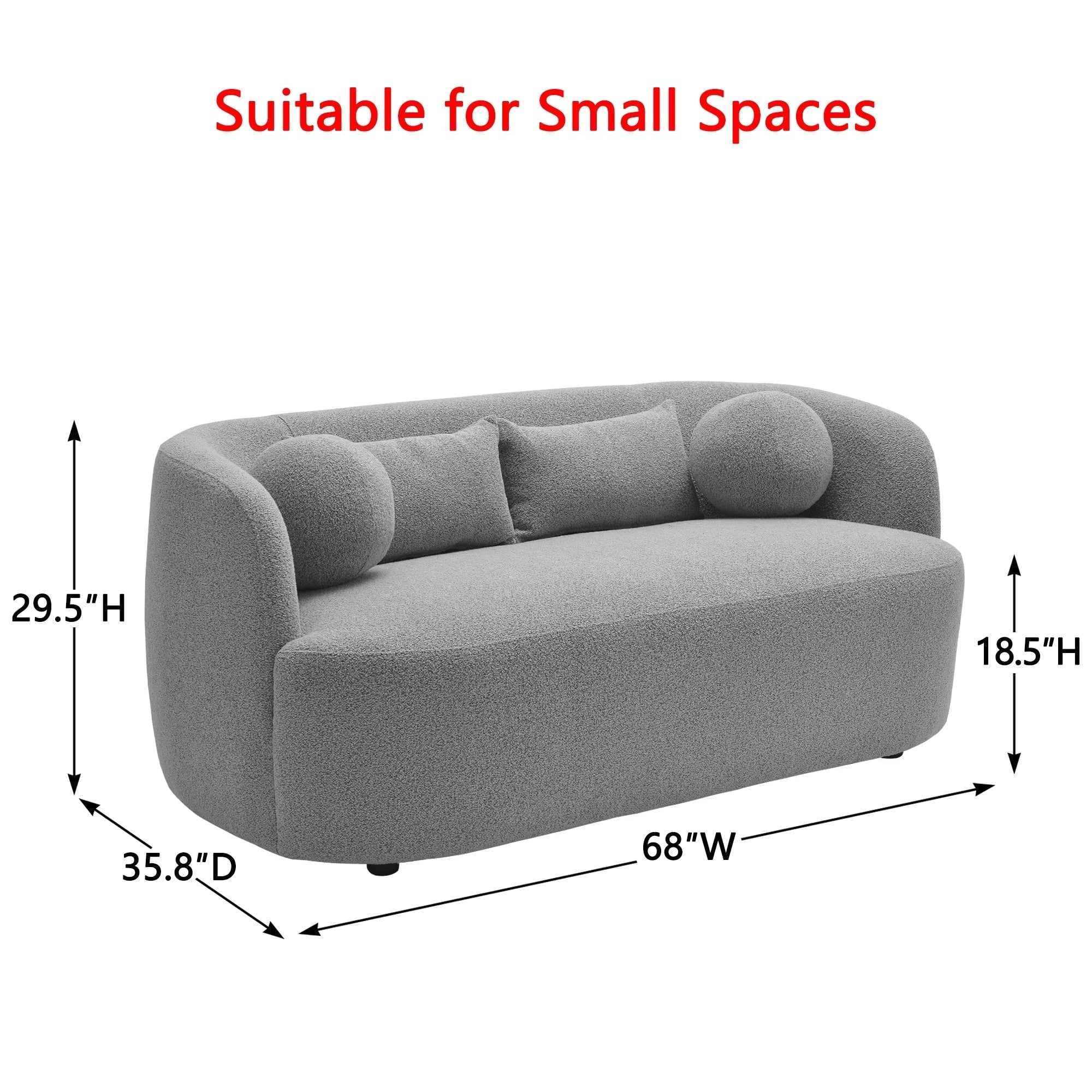 Causeuse 2 places rembourrée KINWELL Boucle avec oreillers