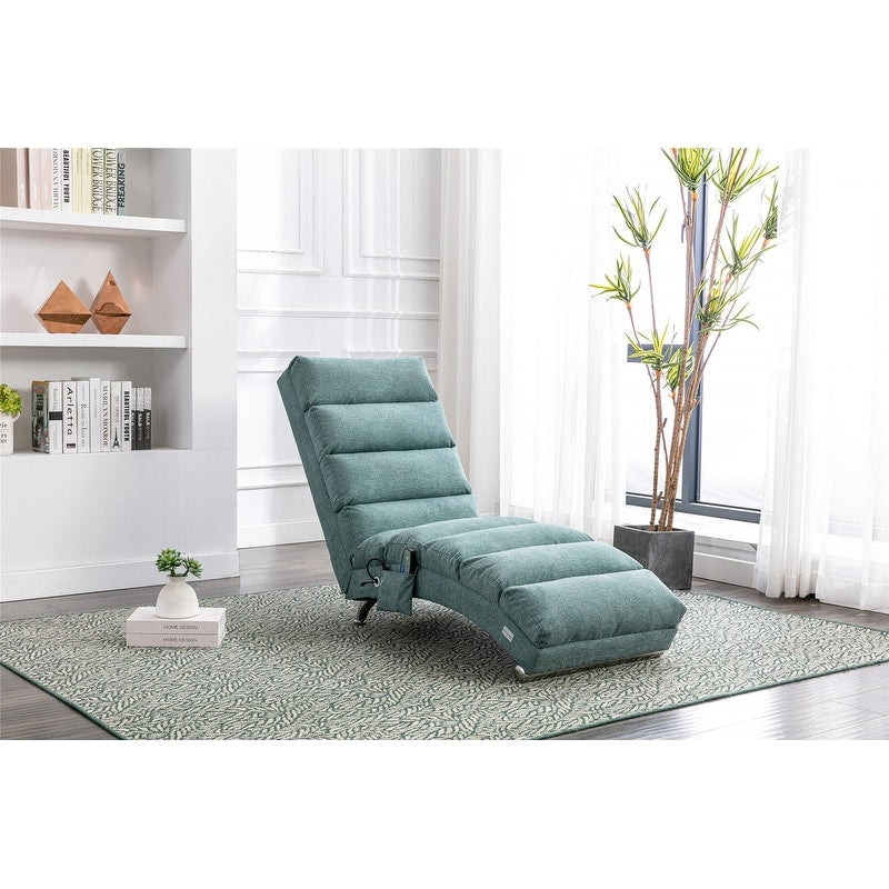 Fauteuil de massage inclinable en lin Intérieur avec télécommande, fauteuil de massage électrique ergonomique, 5 modes