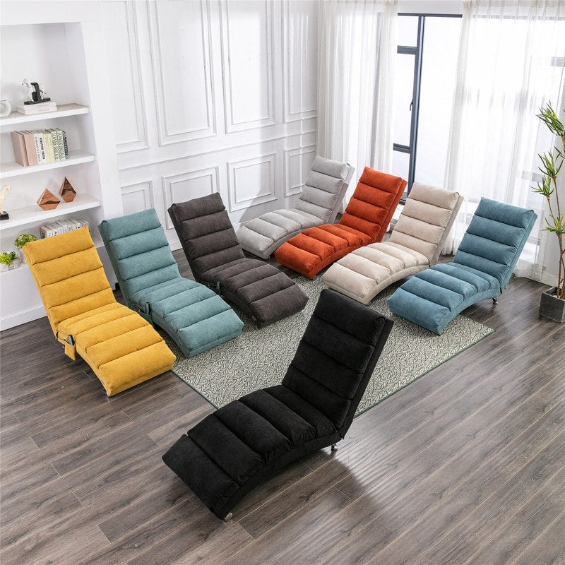 Fauteuil de massage inclinable en lin Intérieur avec télécommande, fauteuil de massage électrique ergonomique, 5 modes