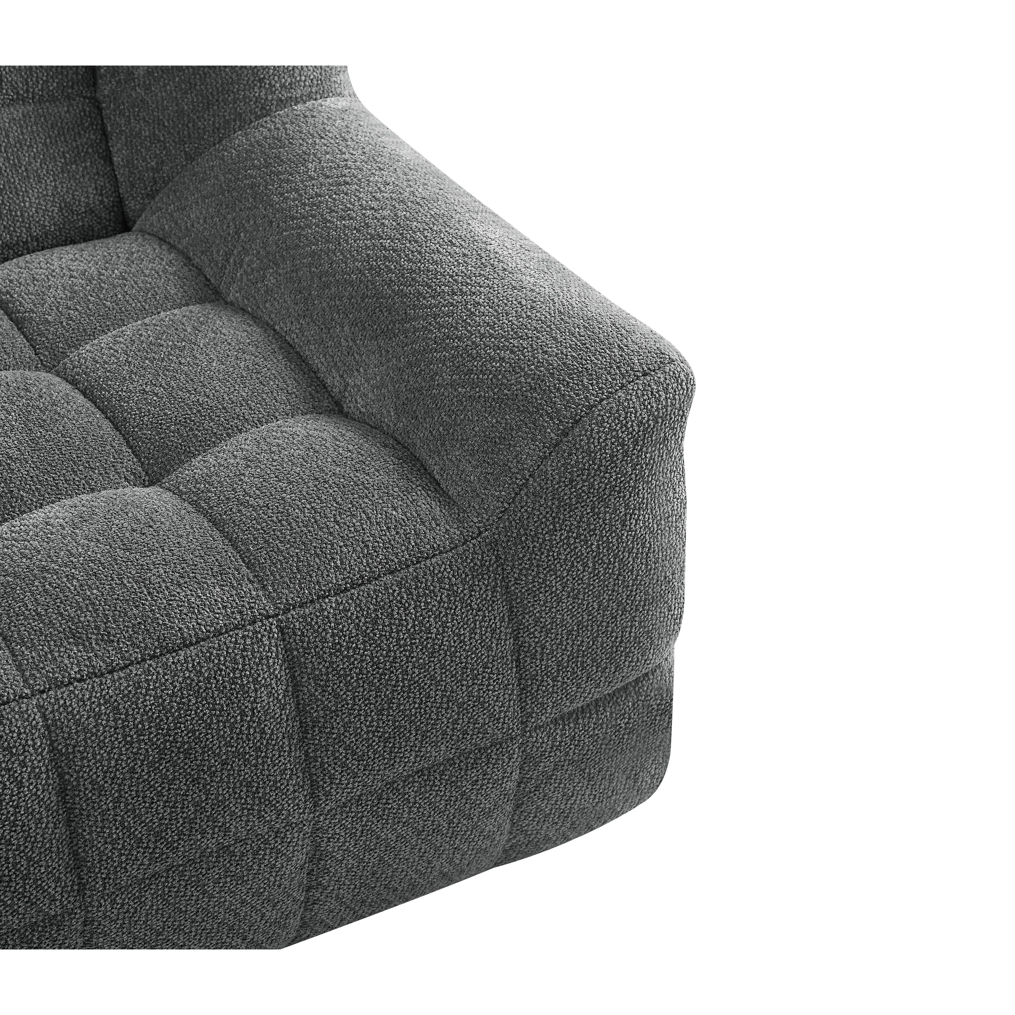 Canapé 2 places Liyasi à compression complète en velours litchi beige, aucun assemblage requis