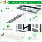 AECOJOY 144'' Grand Poulailler avec Enclos Clapier en Bois Cage à Volaille Maison