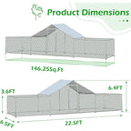 AECOJOY Grand poulailler en métal avec cage à poulets en métal