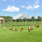 AECOJOY Grand poulailler en métal avec cage à poulets en métal