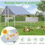 AECOJOY Grand poulailler en métal avec cage à poulets en métal