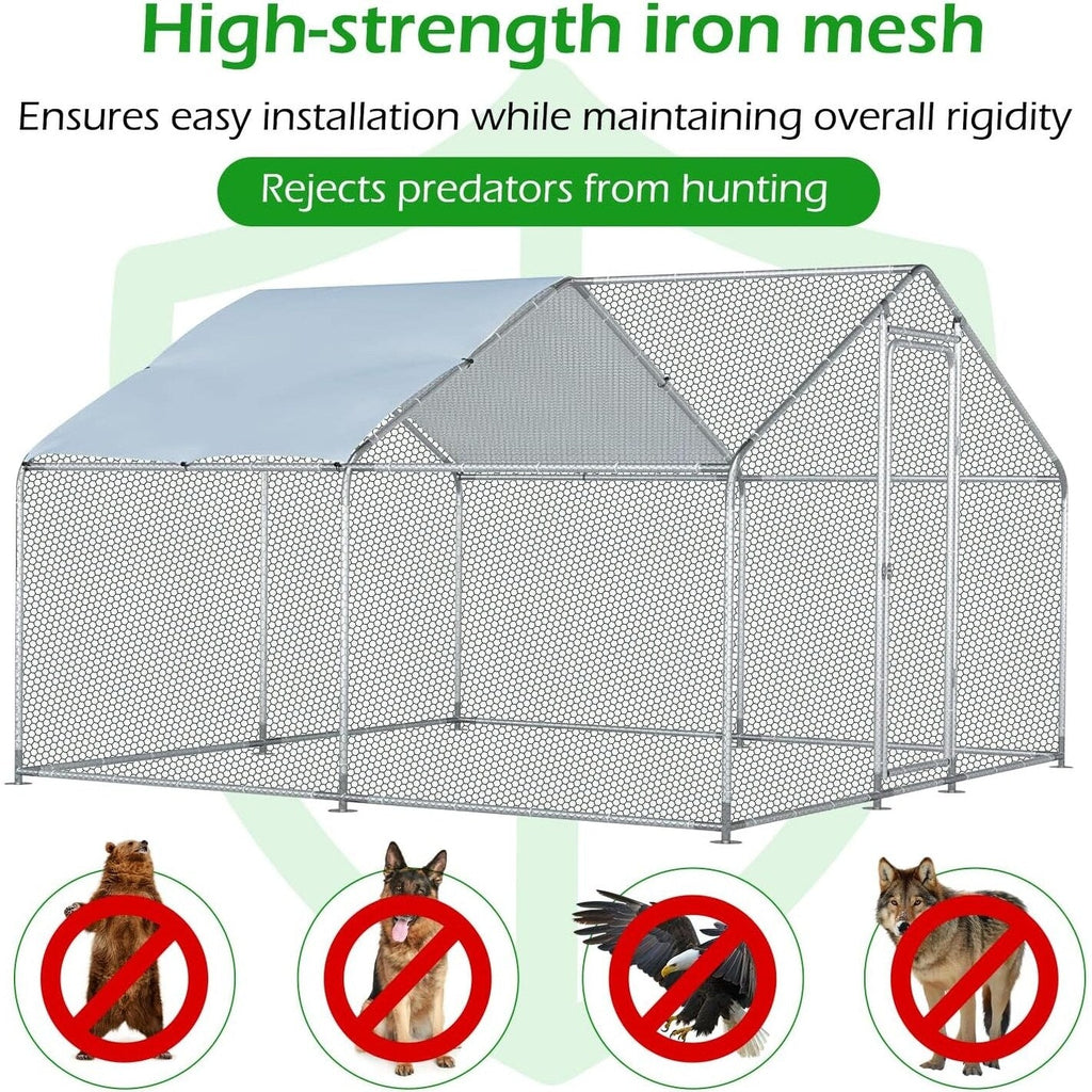 AECOJOY Grand poulailler en métal avec cage à poulets en métal