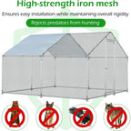 AECOJOY Grand poulailler en métal avec cage à poulets en métal