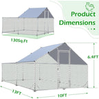 AECOJOY Grand poulailler en métal avec cage à poulets en métal