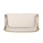 Canapé causeuse en bois beige et brun avec cadre en bois d'hévéa