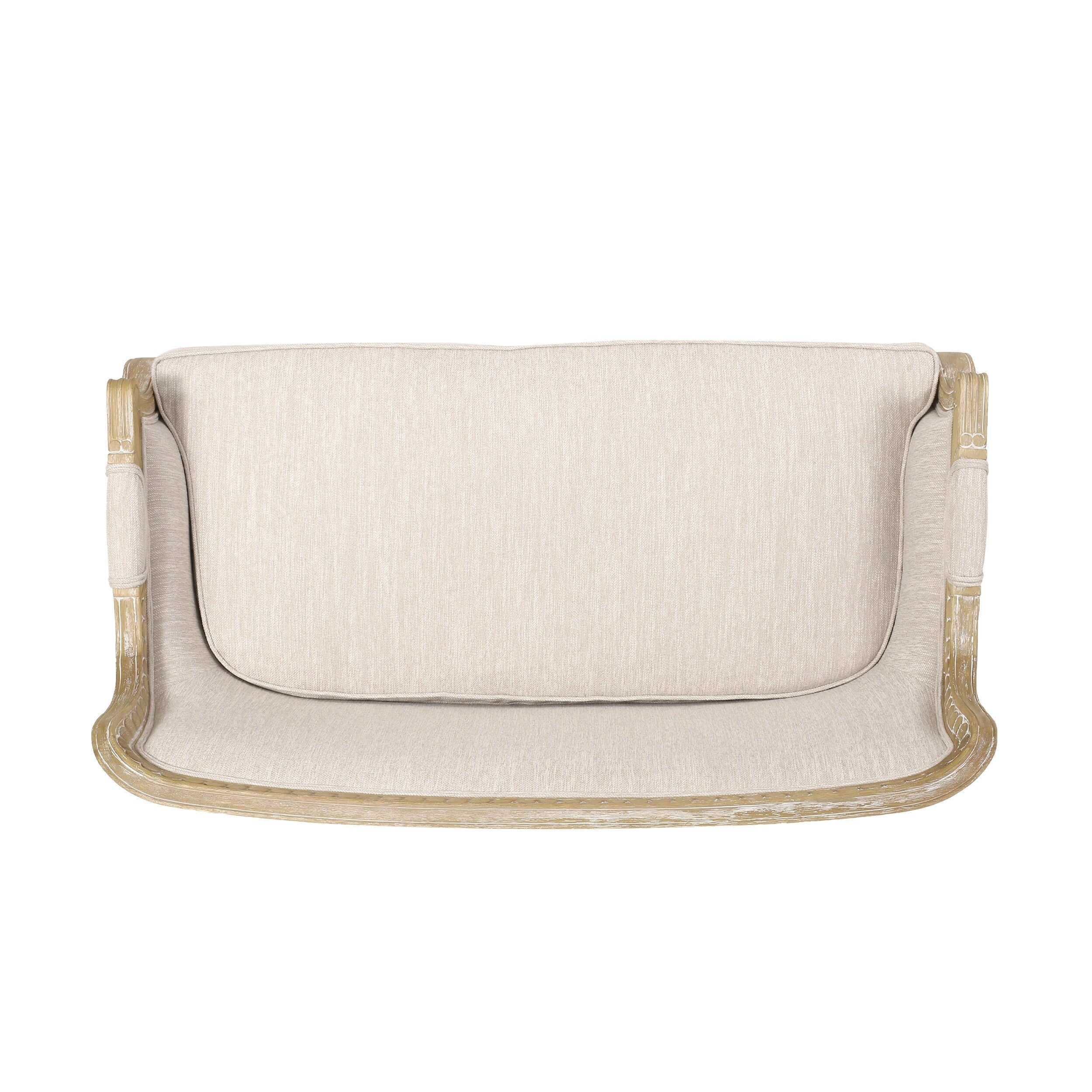 Canapé causeuse en bois beige et brun avec cadre en bois d'hévéa