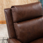 Fauteuil inclinable en cuir véritable avec accoudoirs et dossier confortables
