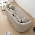 Causeuse 2 places rembourrée KINWELL Boucle avec oreillers