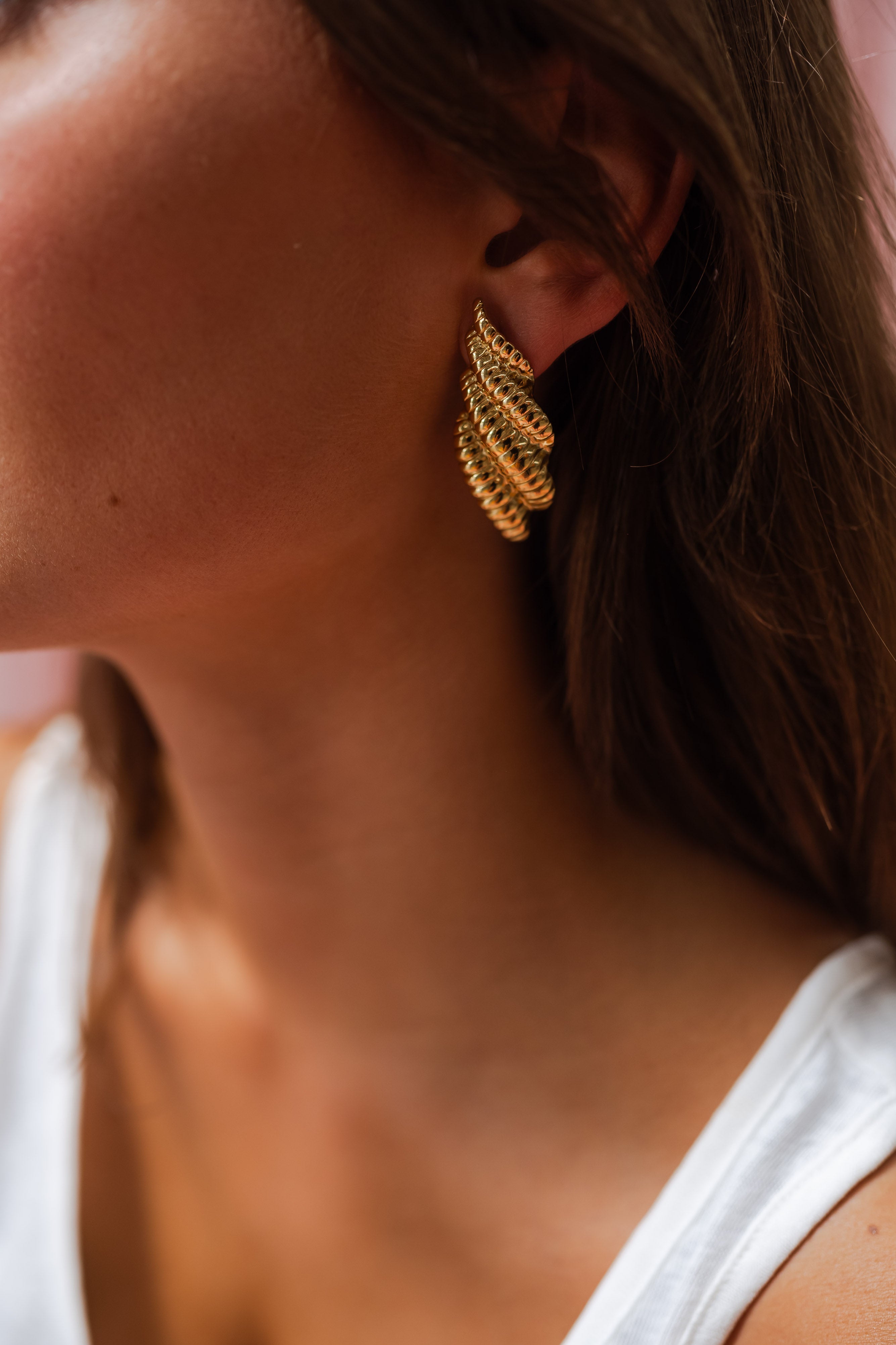 Boucles d'oreilles coquillage doré