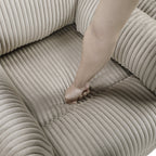 Fauteuil inclinable manuel pivotant en velours côtelé Braidy