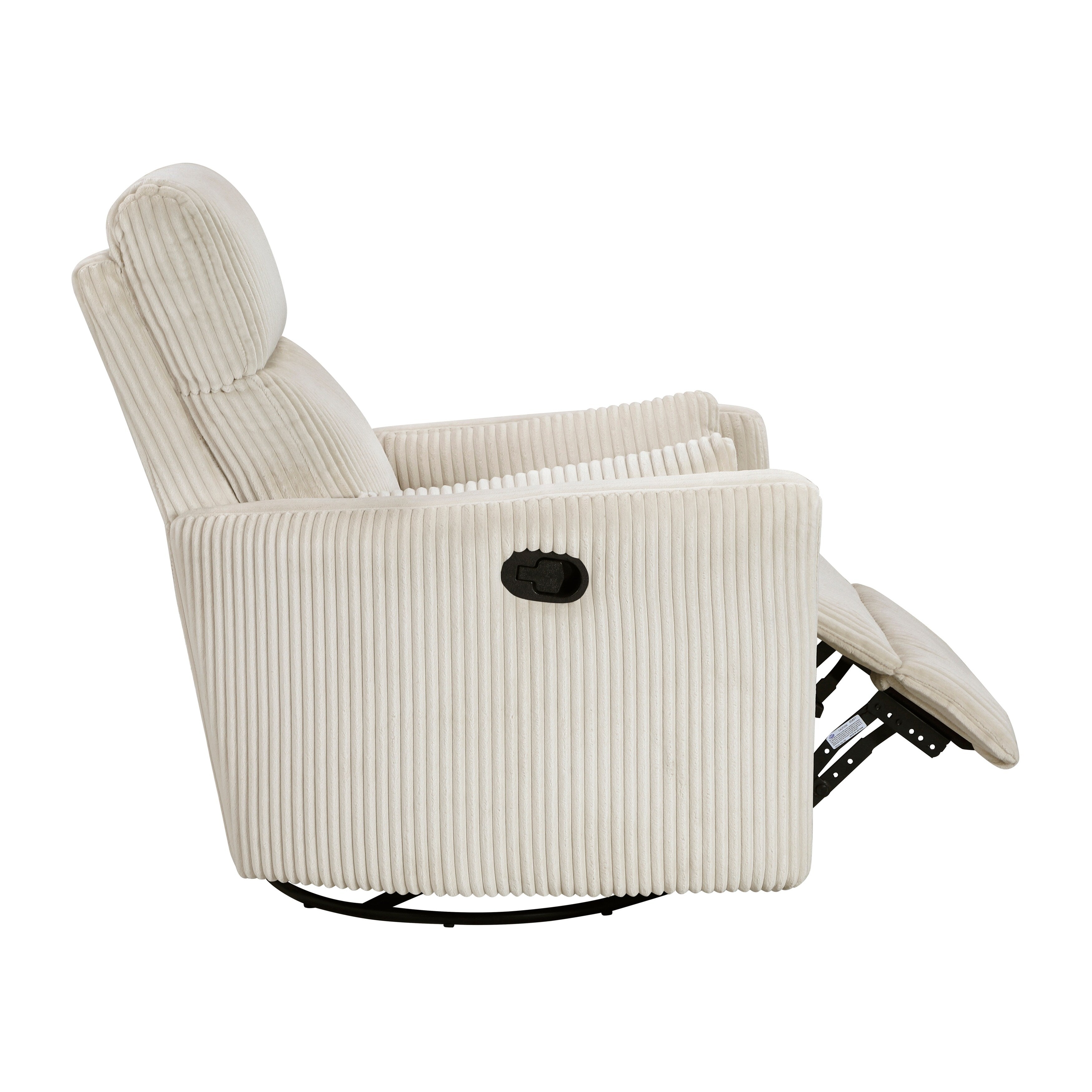 Fauteuil inclinable manuel pivotant en velours côtelé Braidy