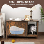 Enceinte de litière pour chat, meuble de toilette en bois caché avec griffoir