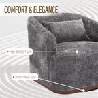 Fauteuil pivotant en chenille, canapé d'appoint confortable à 360 degrés pour salon, chambre et bureau avec coussin amovible