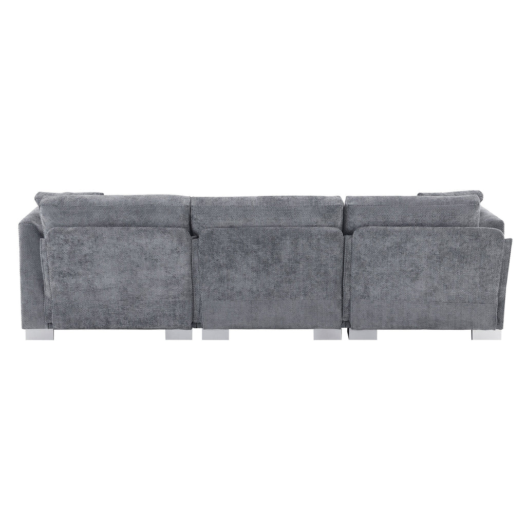 Canapé sectionnel Cloud, ensemble de canapés de luxe en forme de L avec 2 oreillers gratuits, mobilier d'intérieur 4 places en chenille avec méridienne surdimensionnée
