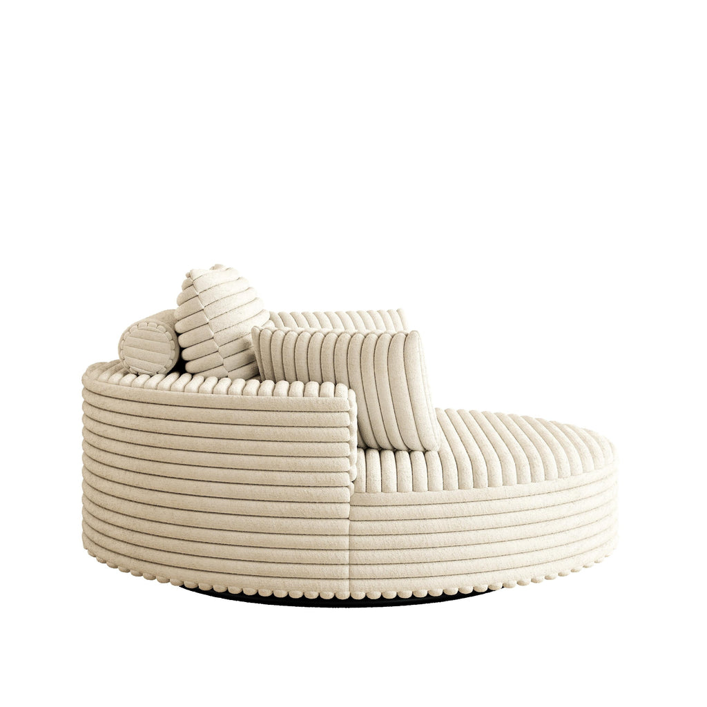 Chaise pivotante simple en velours côtelé et mousse chenille