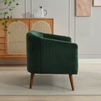 Canapé 2 places rembourré en velours côtelé avec pieds en bois de noyer