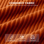 Canapé pouf rembourré en velours côtelé et mousse à mémoire de forme avec pouf - 48,4 L x 67,7 l x 24,4 H