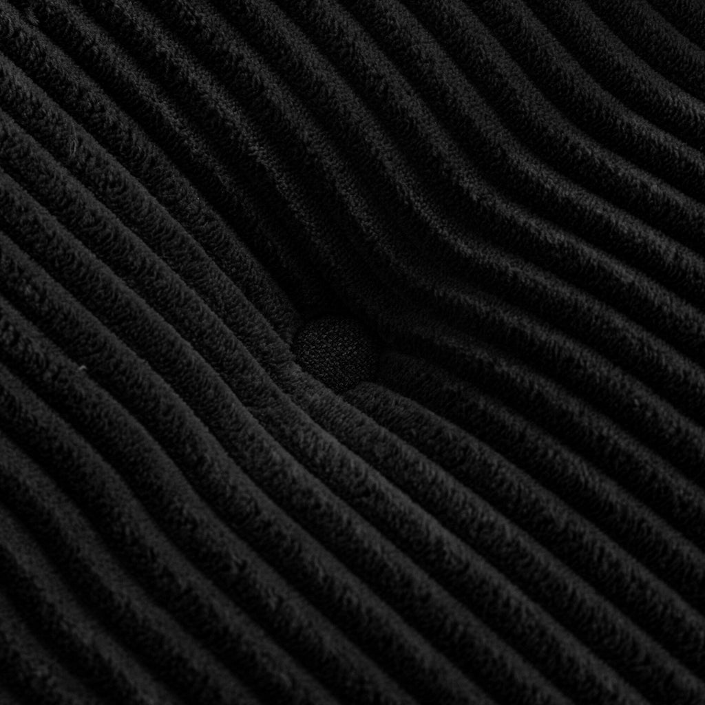 Canapé pouf rembourré en velours côtelé et mousse à mémoire de forme avec pouf - 48,4 L x 67,7 l x 24,4 H