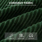 Canapé pouf rembourré en velours côtelé et mousse à mémoire de forme avec pouf - 48,4 L x 67,7 l x 24,4 H