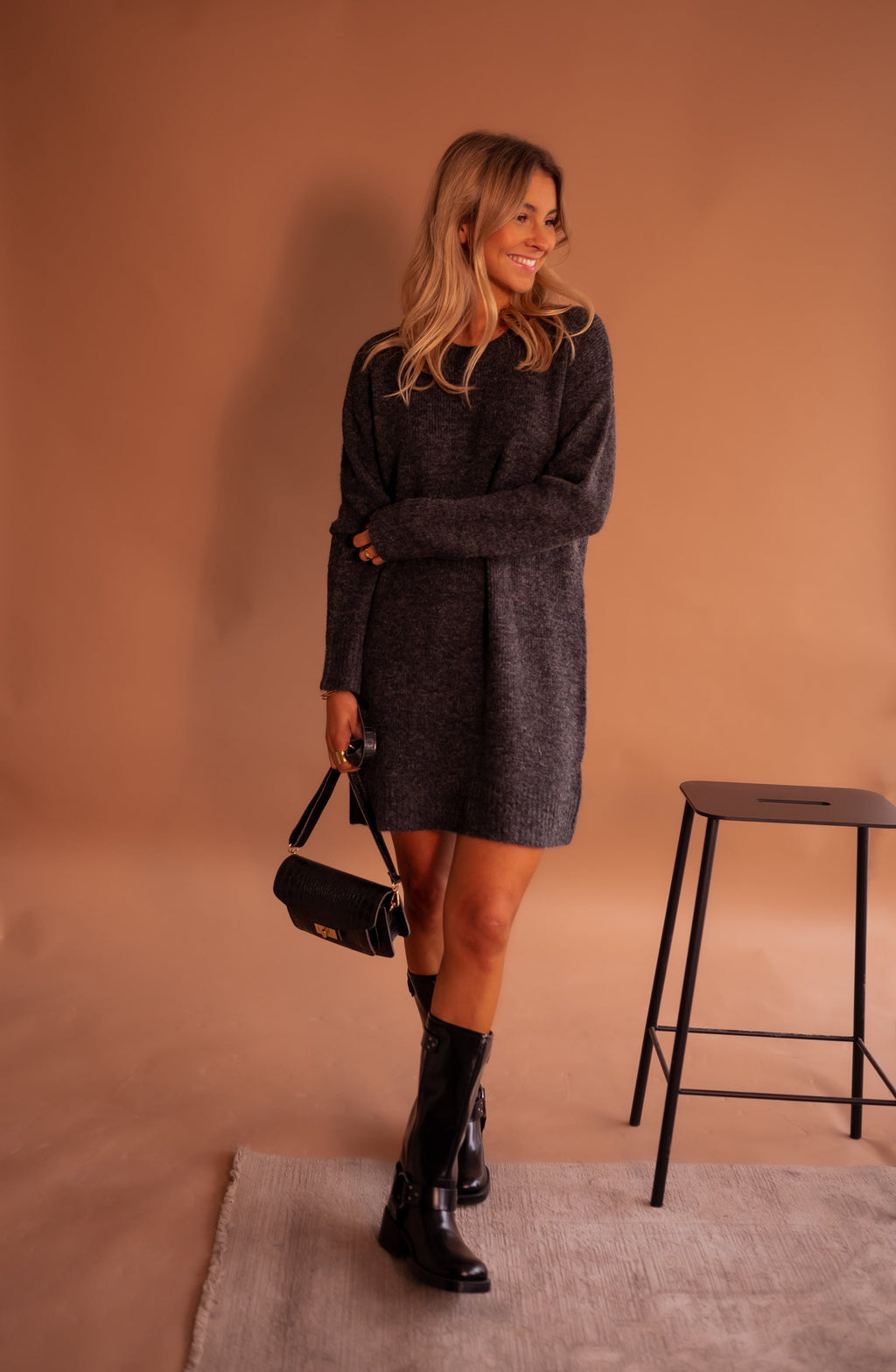 Robe pull grise Mariam 