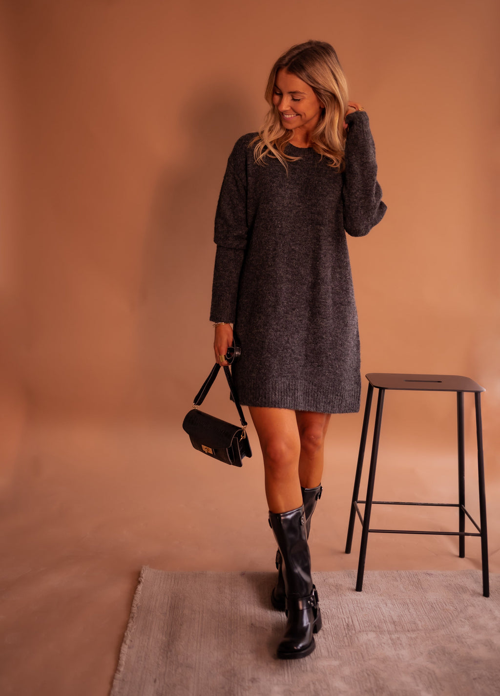 Robe pull grise Mariam 