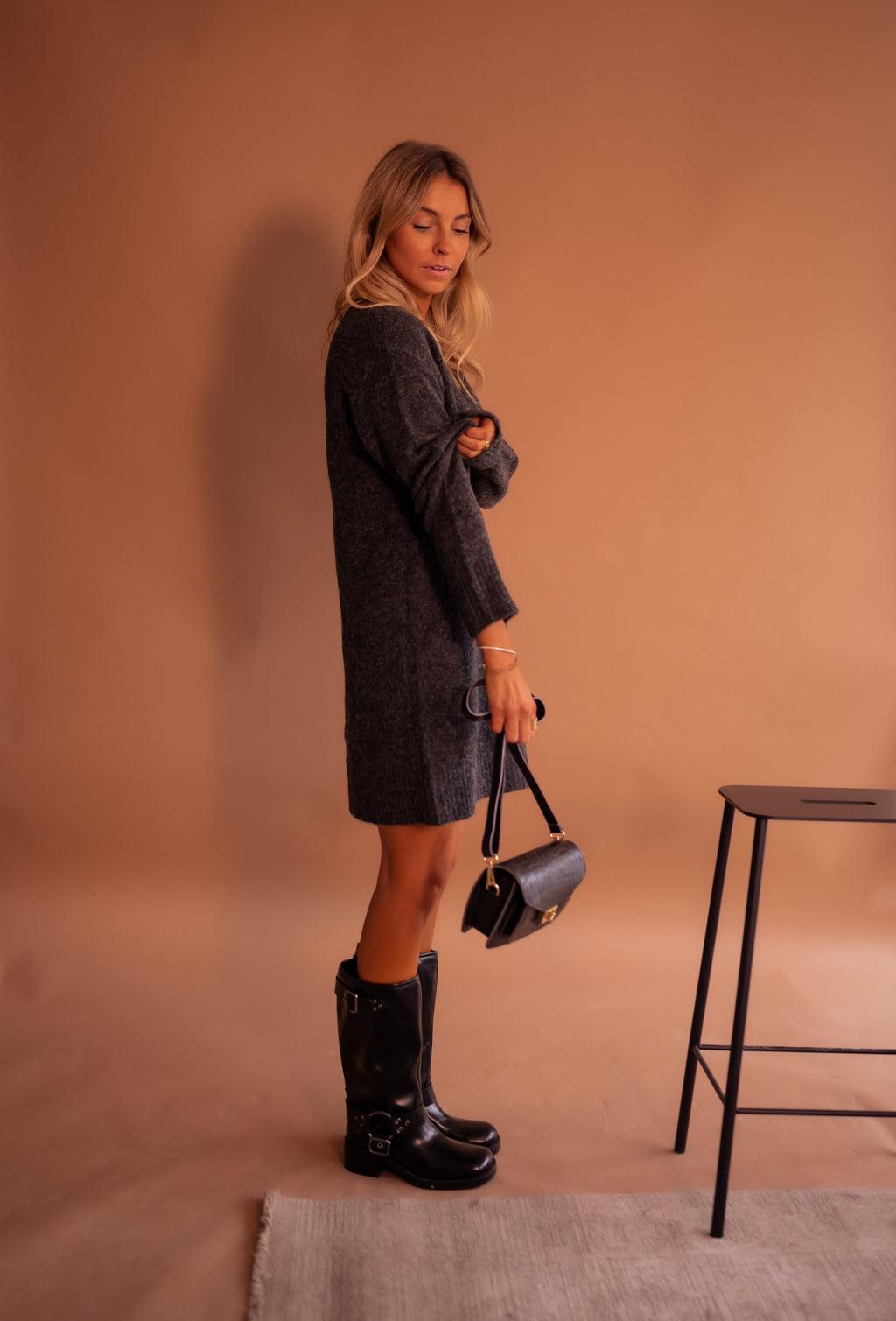 Robe pull grise Mariam 