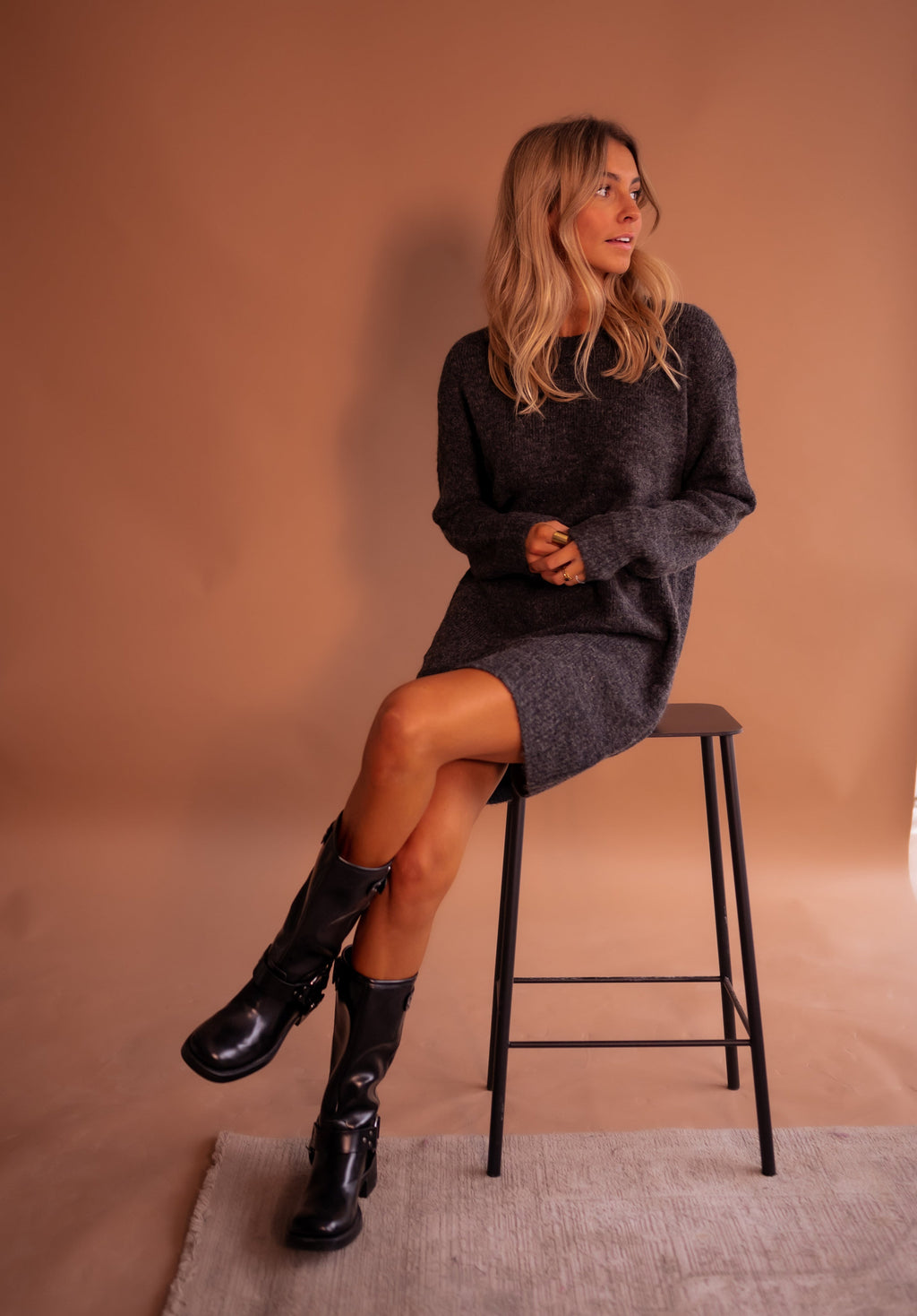 Robe pull grise Mariam 