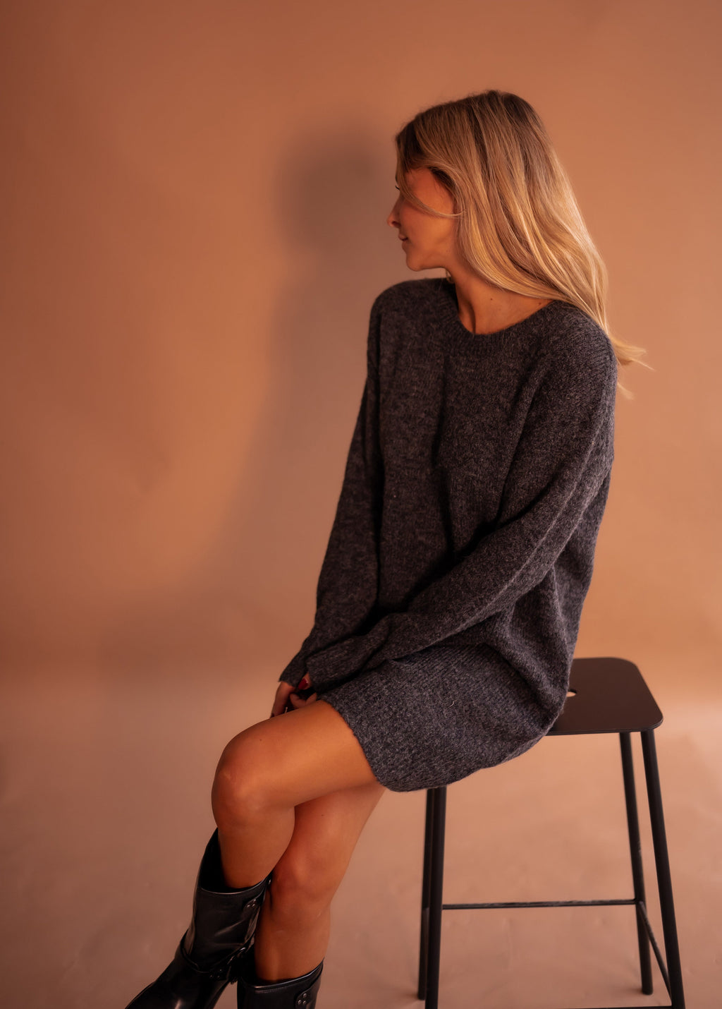 Robe pull grise Mariam 