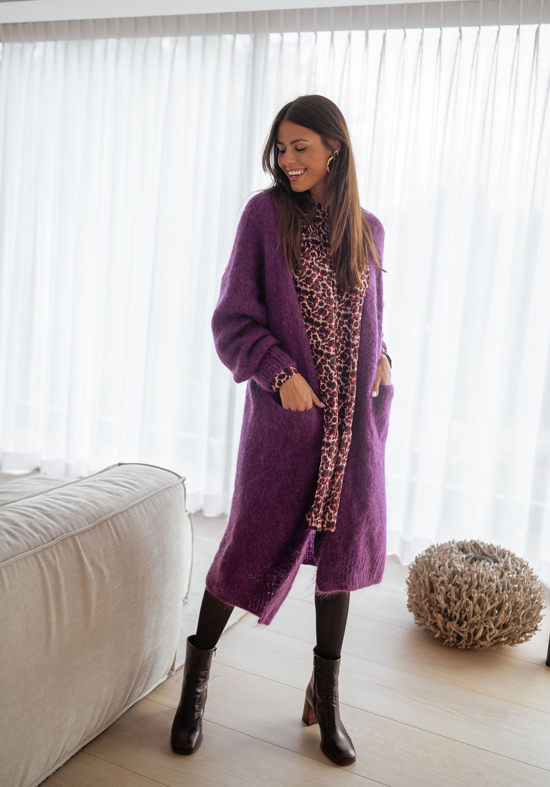 Cardigan Nona mauve