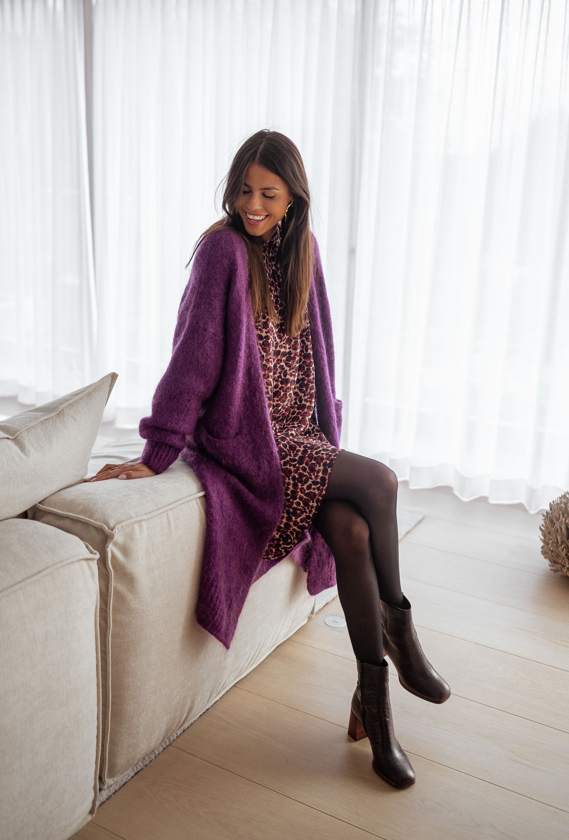 Cardigan Nona mauve