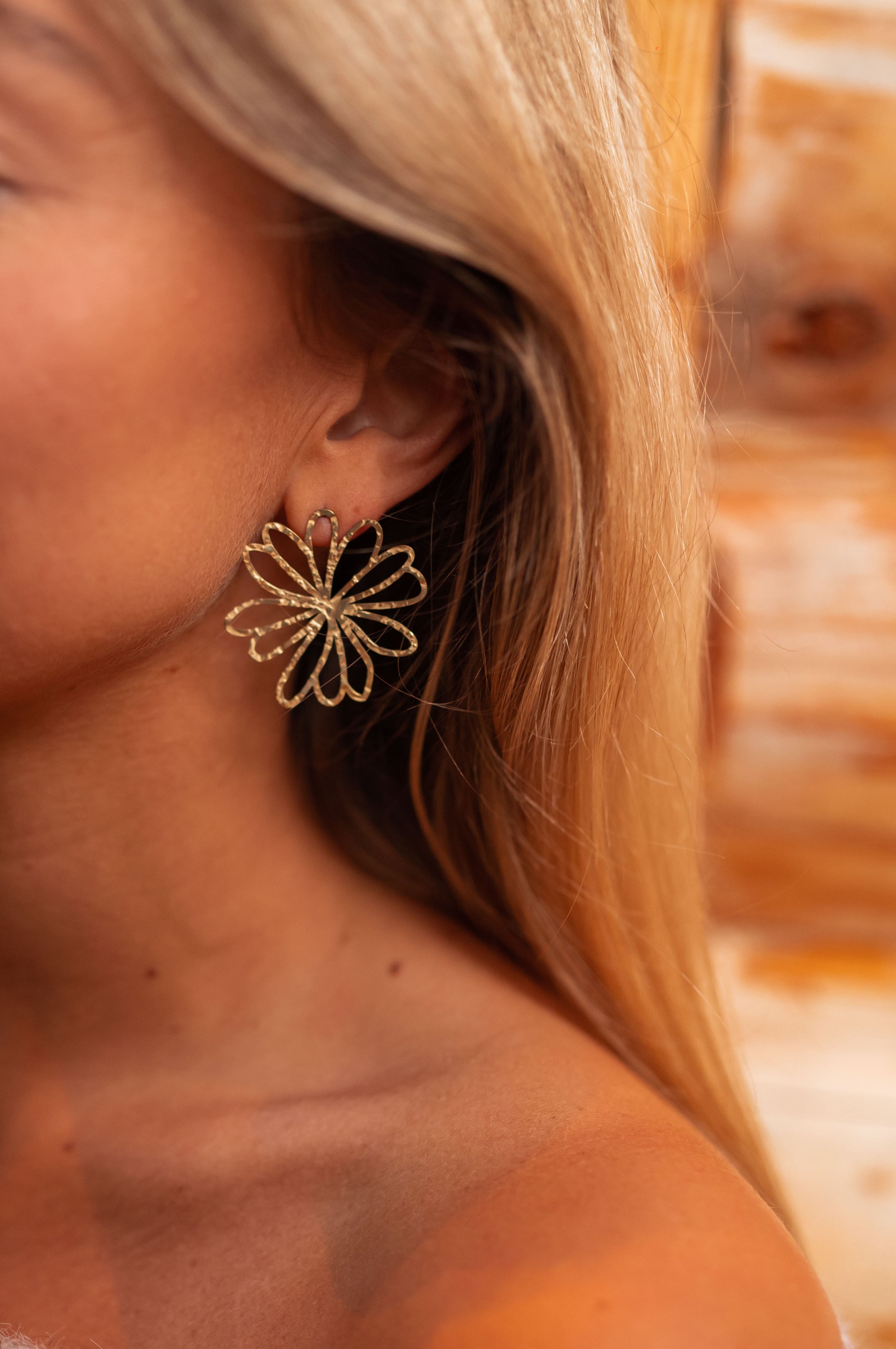 Boucles d'oreilles dorées Djena