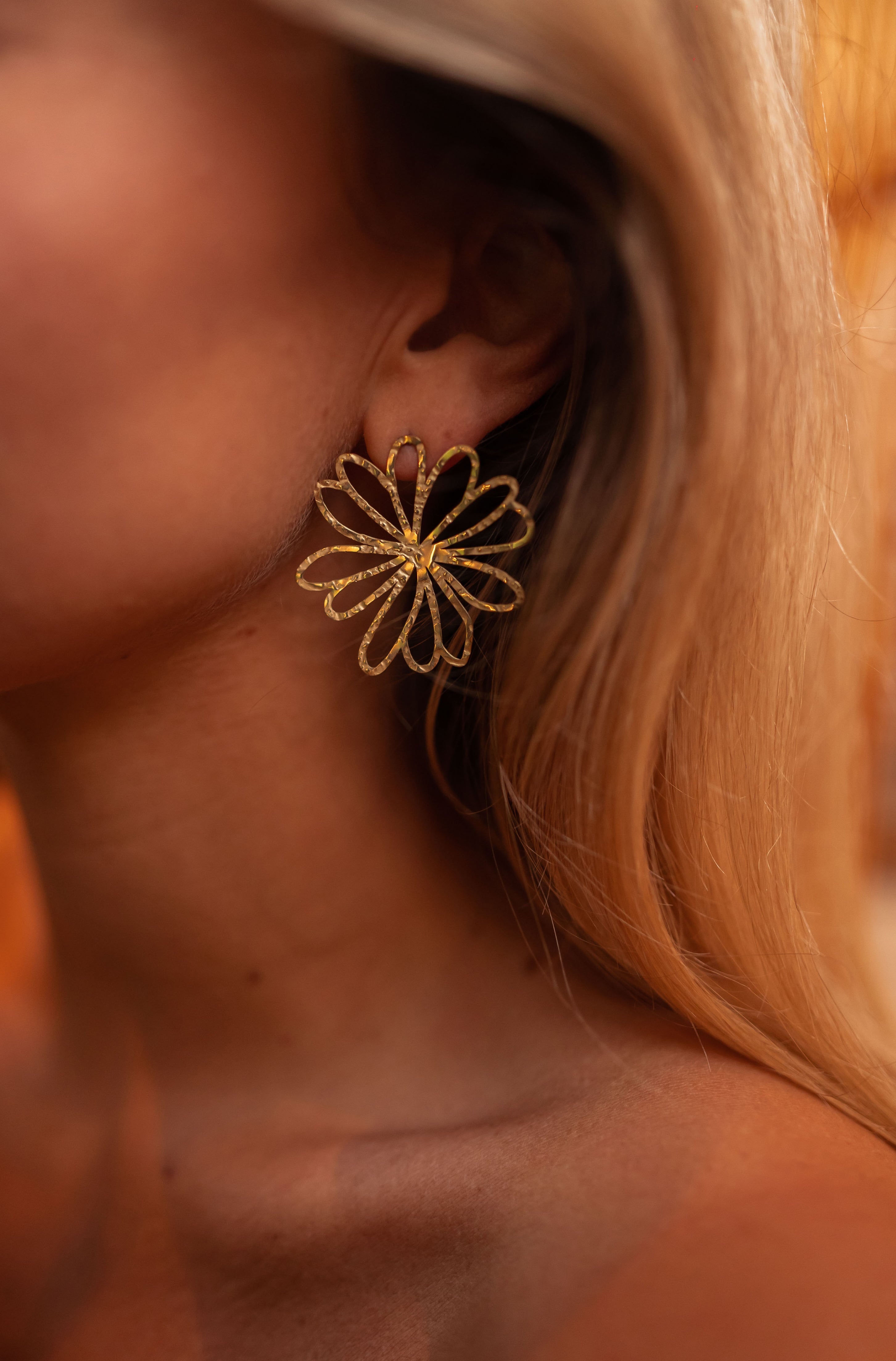 Boucles d'oreilles dorées Djena