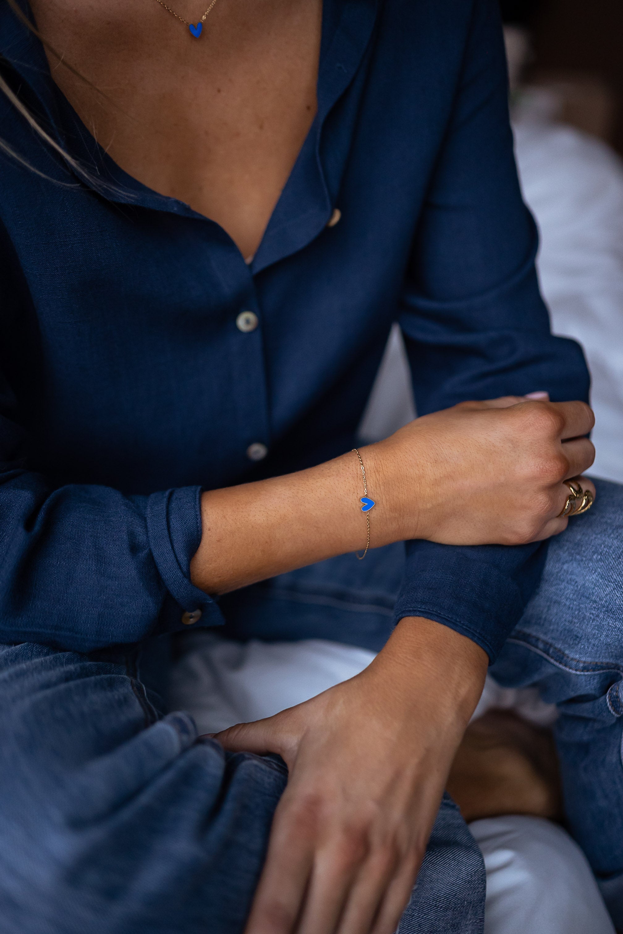 Bracelet Maiwen doré et bleu