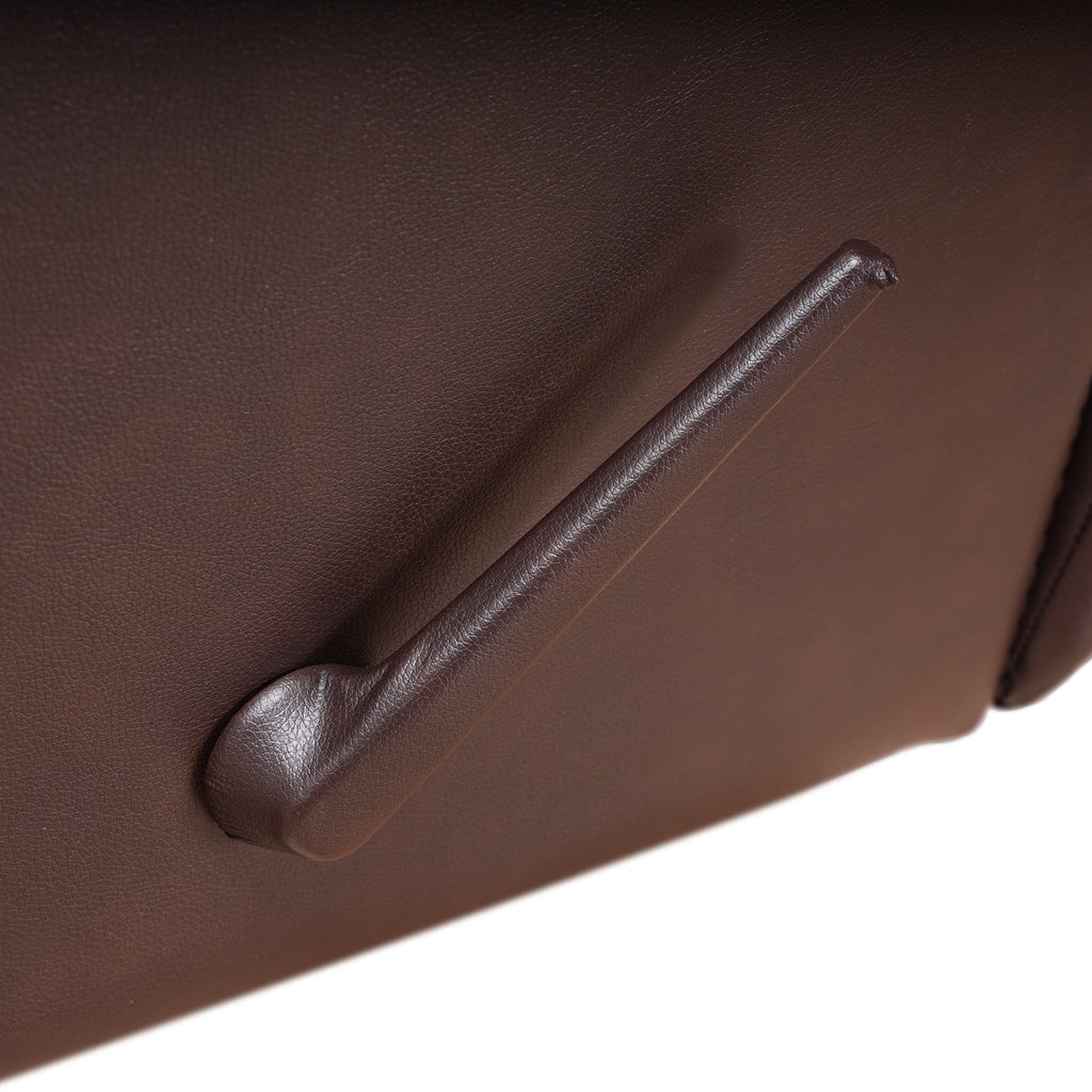 Fauteuil inclinable manuel extensible avec repose-pieds en cuir véritable marron de qualité supérieure Davin