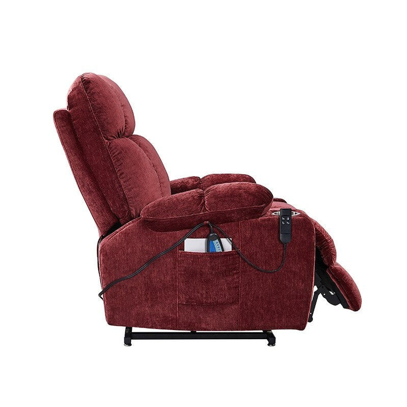 Fauteuil inclinable à double moteur OKIN pour personnes âgées avec chauffage, massage, inclinaison à 180° et dossier/repose-pieds réglable