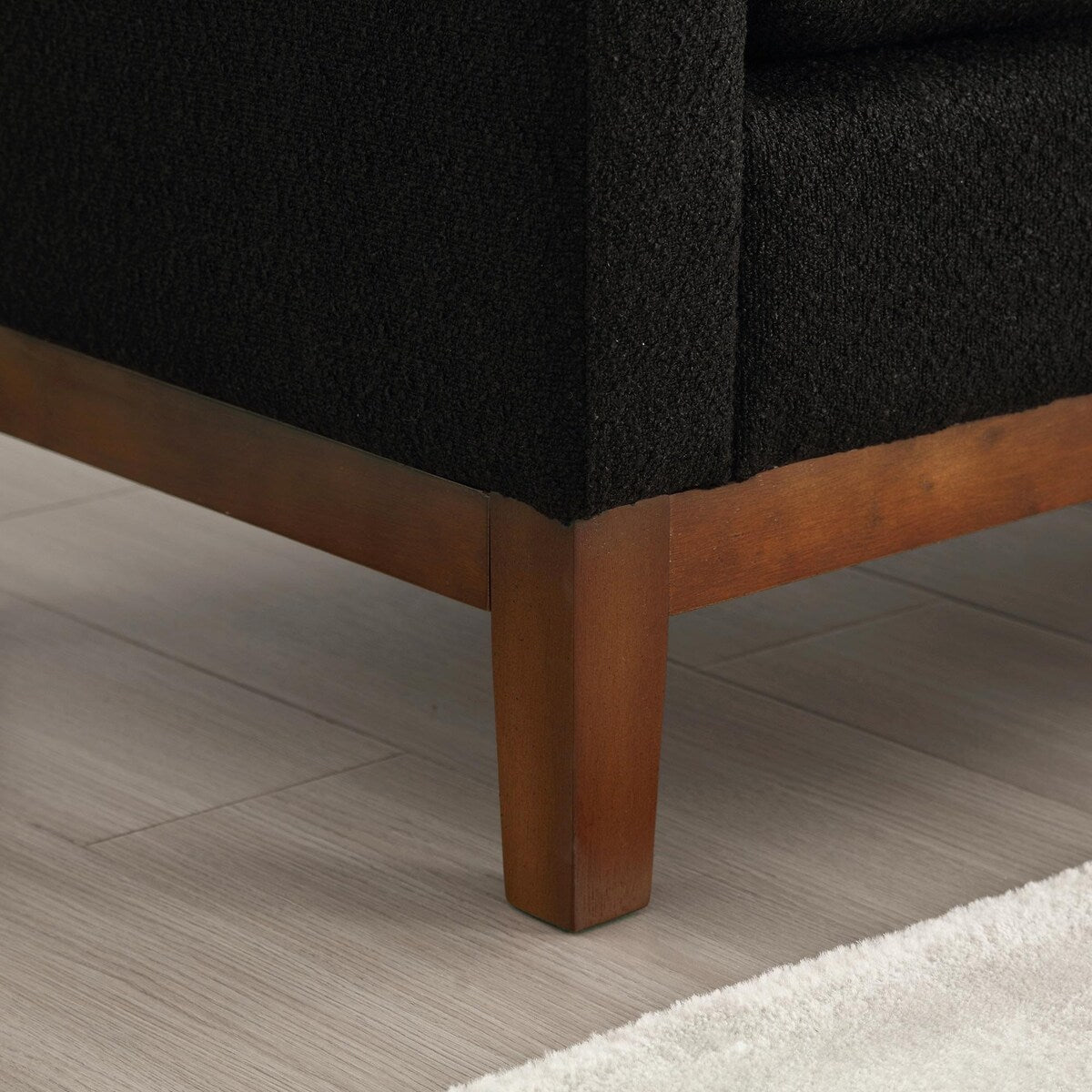 Élégant banc ottoman rembourré de 53,5 pouces avec pieds en bois et coussins traversins