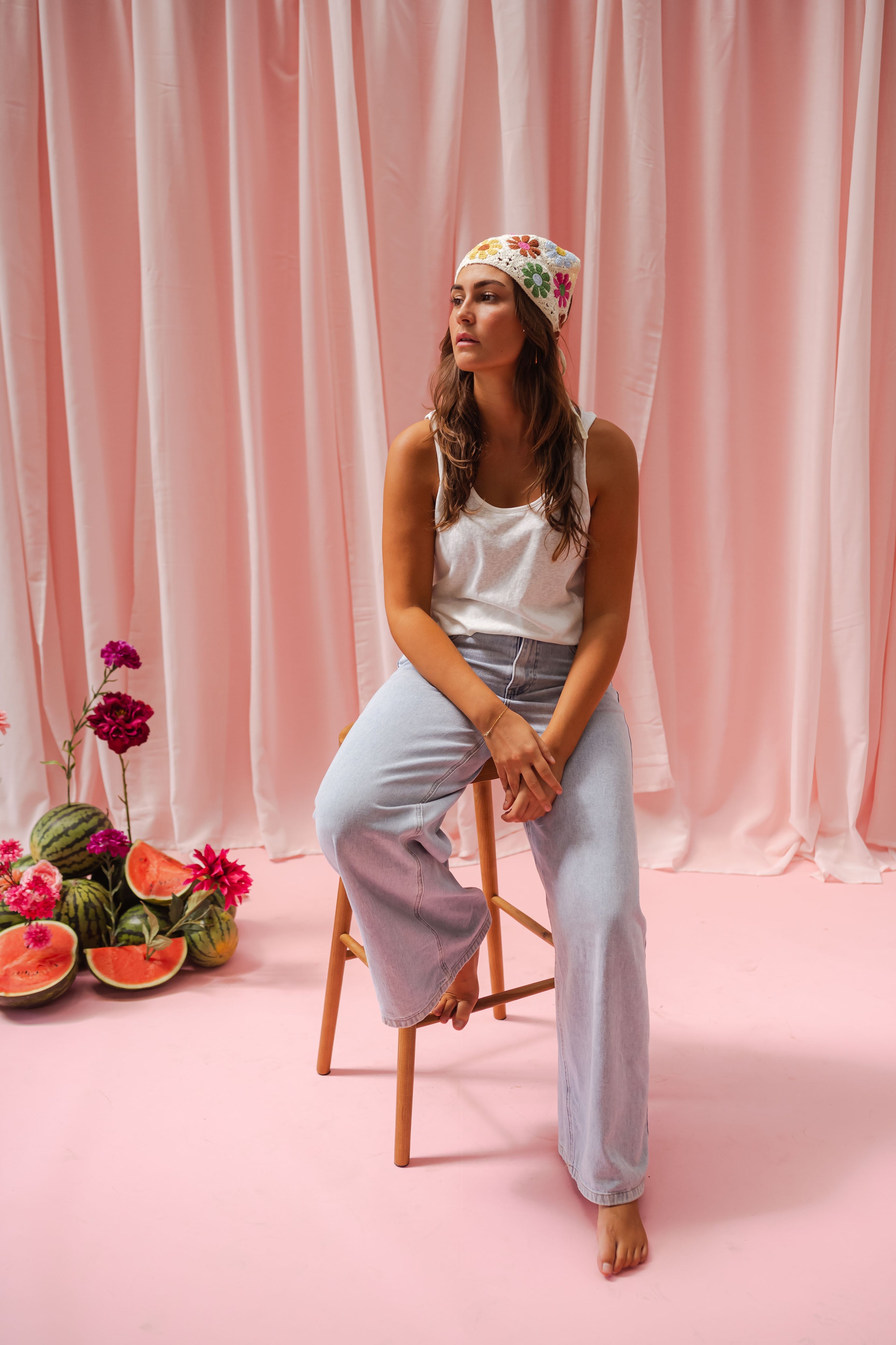 Écharpe au crochet florale Thad