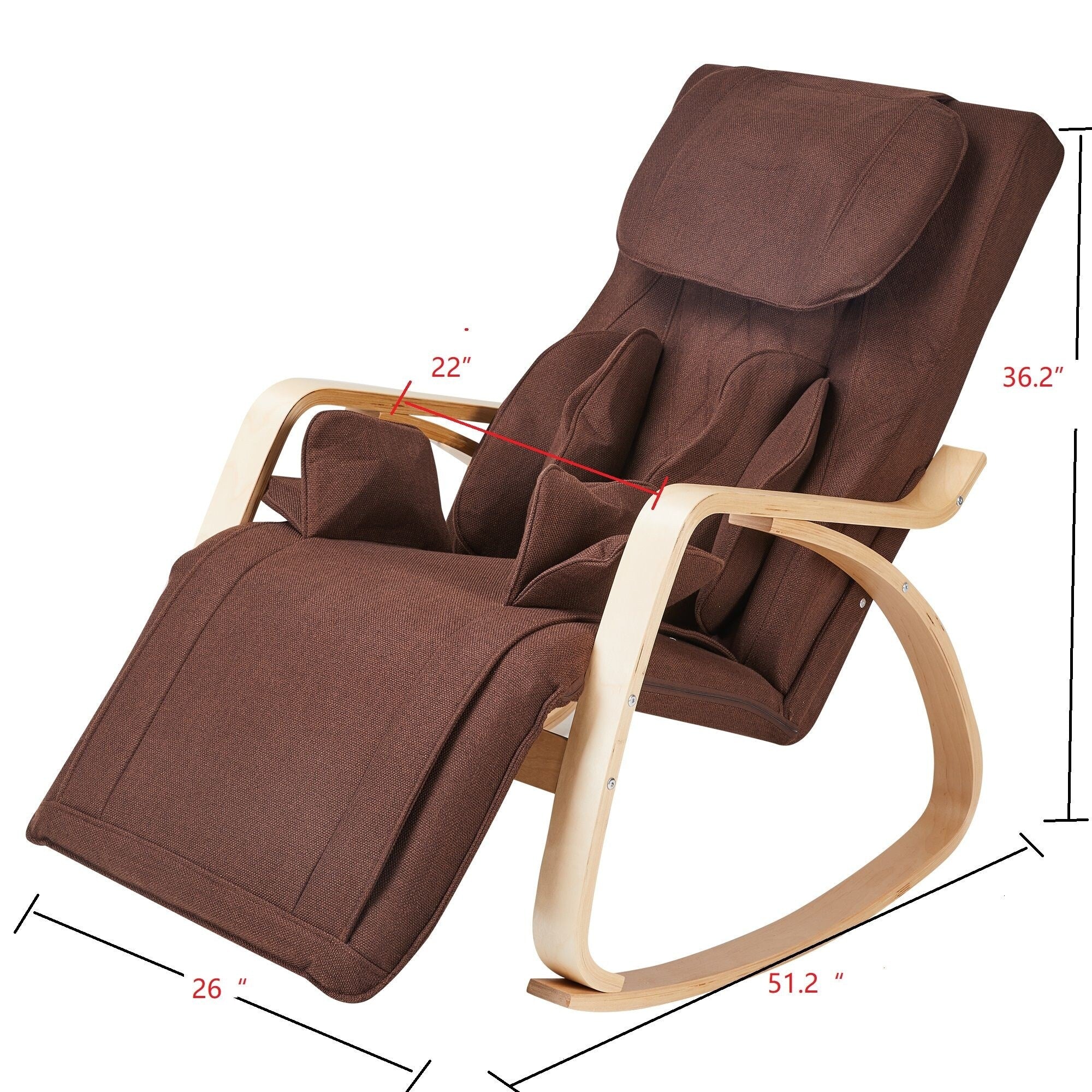 Fauteuil inclinable à air comprimé avec fonction massage complète, fauteuil de relaxation réglable à bascule avec coussin en coton