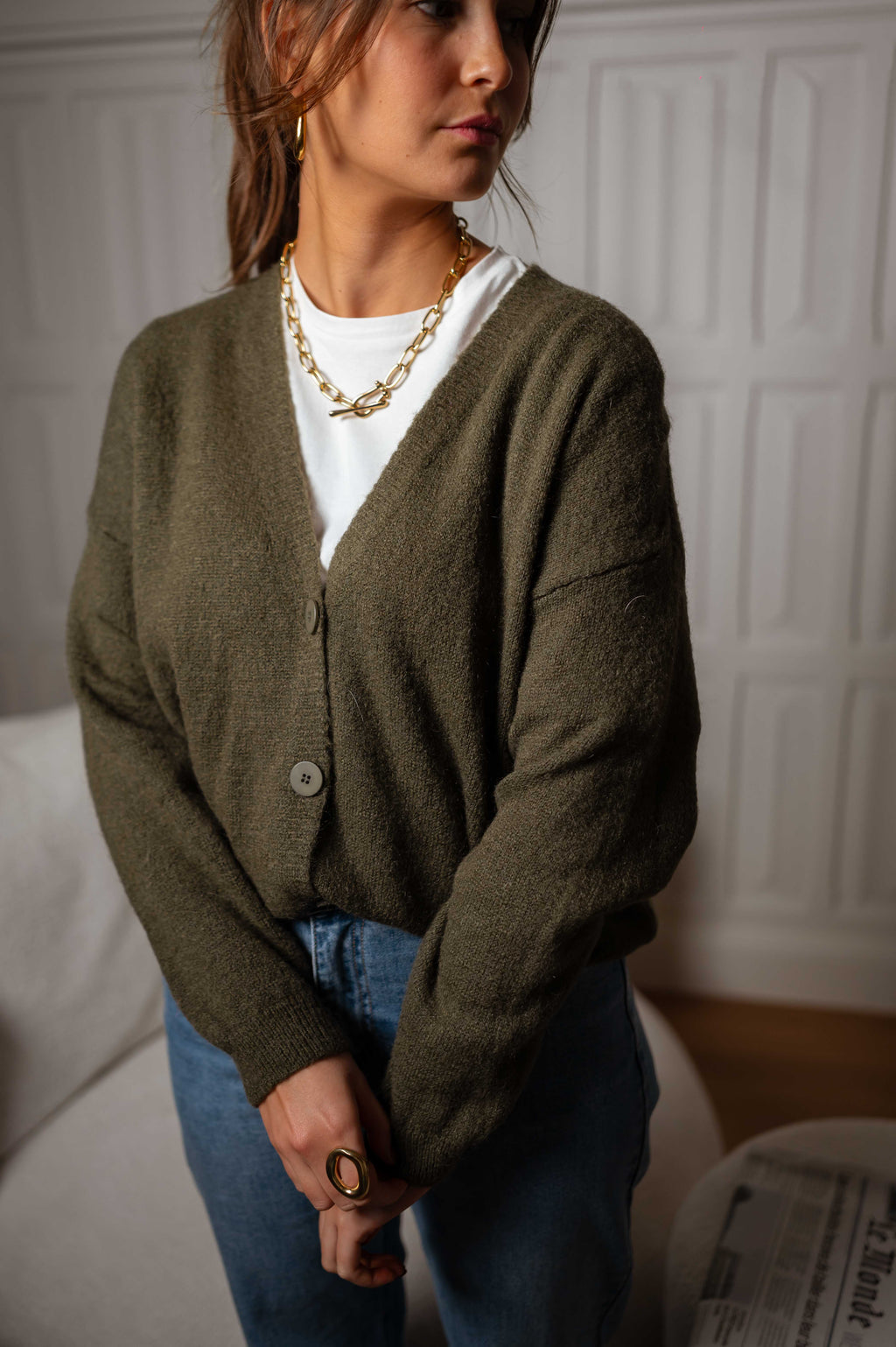 Cardigan Gina kaki