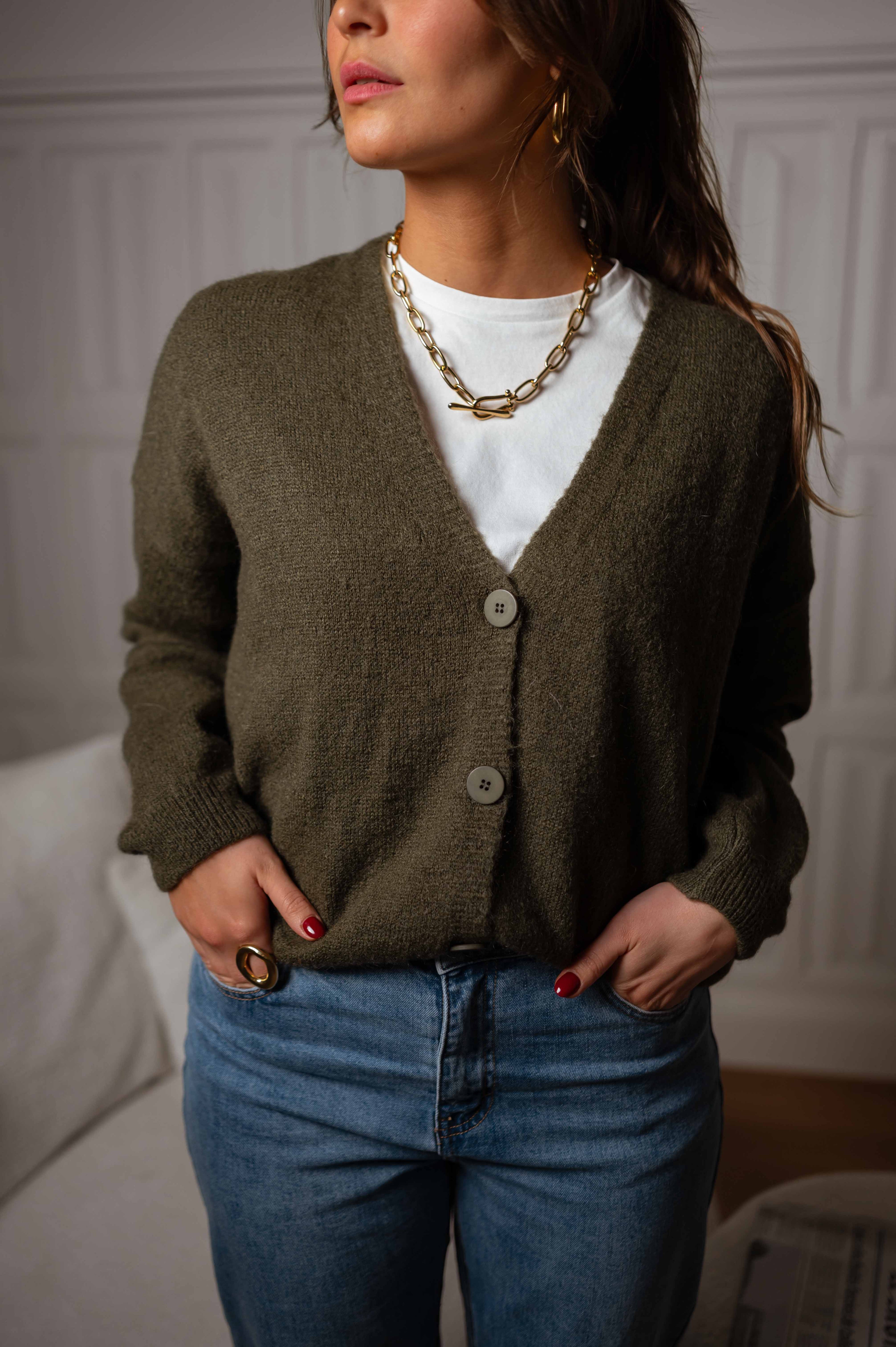 Cardigan Gina kaki